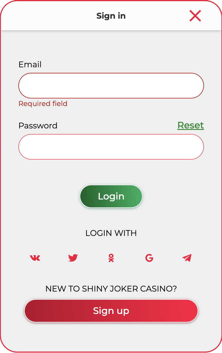 Shiny Joker Casino Login & Sign Up